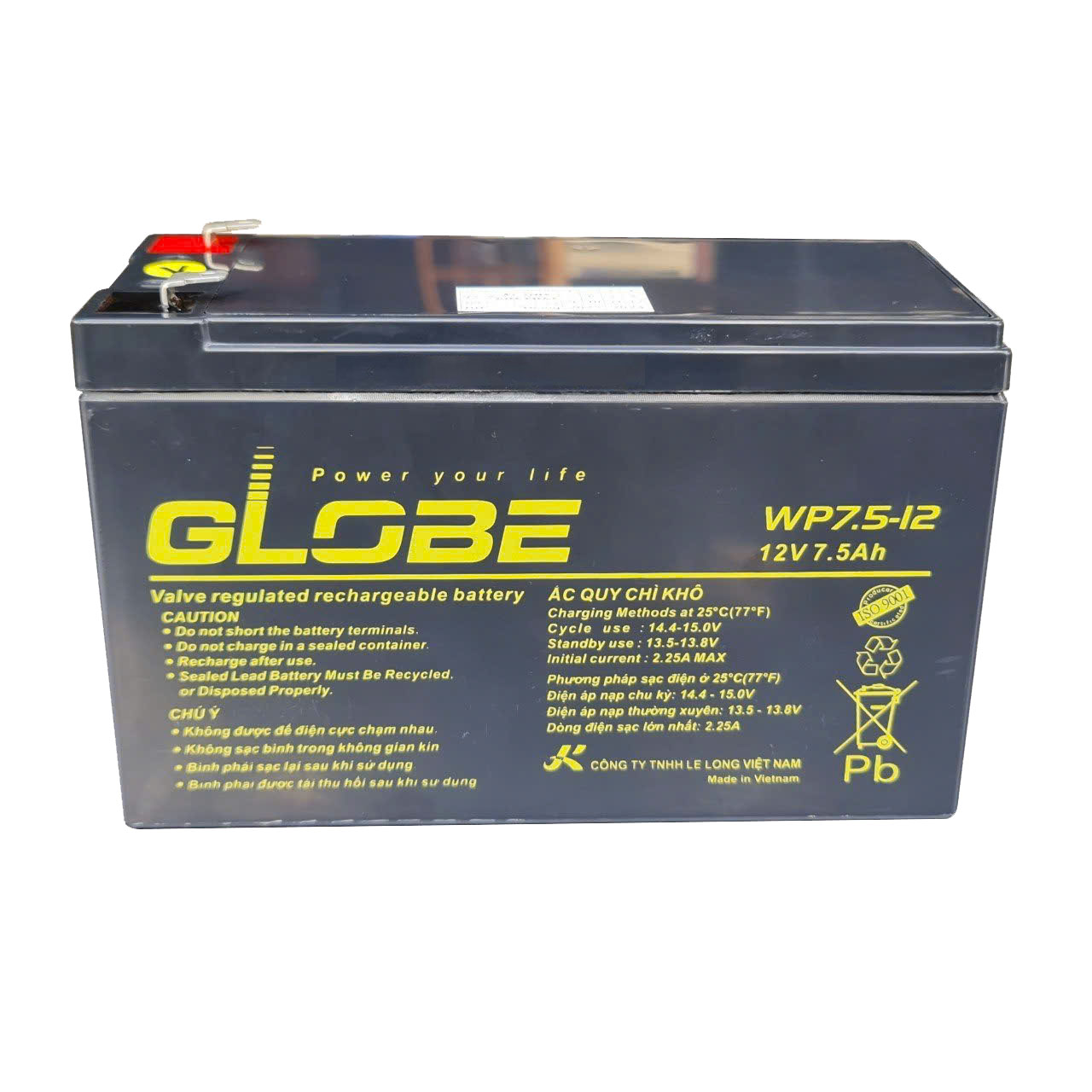 Bình Acquy Globe WP7.5-12 (12V-7.5Ah)